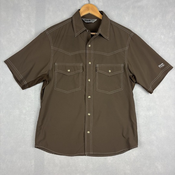 Club Ride Other - Club Ride Pearl Snap Shirt Men’s Small Brown New West MTB Biking Cycling Vented